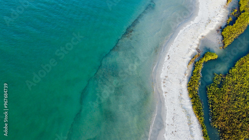 Turquoise water along the coast photo