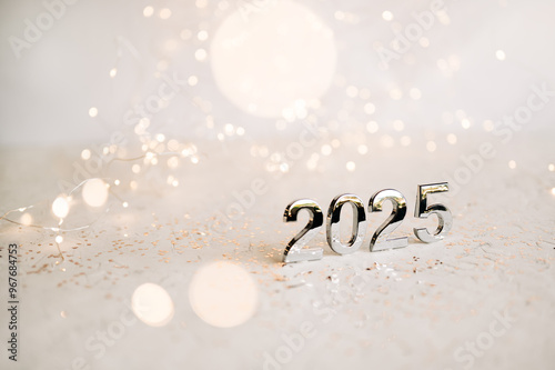 Photography 2025 text background. New year and business concept strategy.