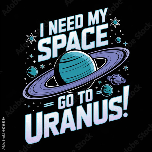 Bold space-themed illustration with vibrant typography and rocket graphic