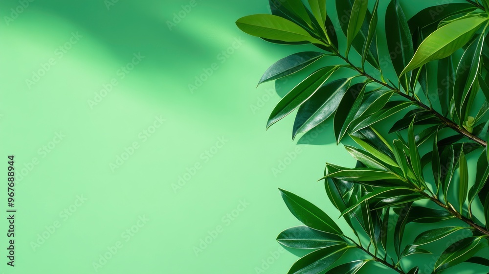 Green Leaves with Sunlight on Green Background Green Leaves with Sunlight on Green Background