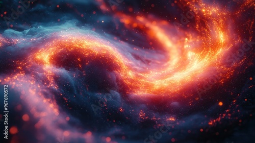Abstract Cosmic Energy Flow: A Vibrant Nebula Background