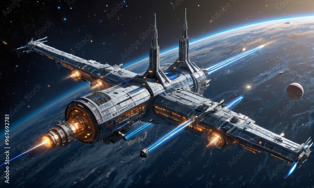 Futuristic Space Station Orbital Craft Futuristic Space Station Orbital Craft