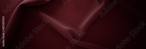 Elegant drapery of delicate burgundy fabric. 