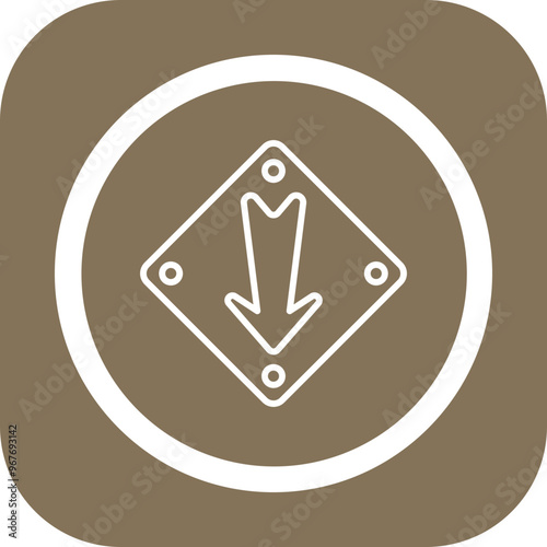 Down Arrow Vector Icon Design