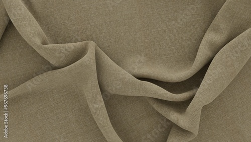 Elegant drapery of delicate beige fabric.