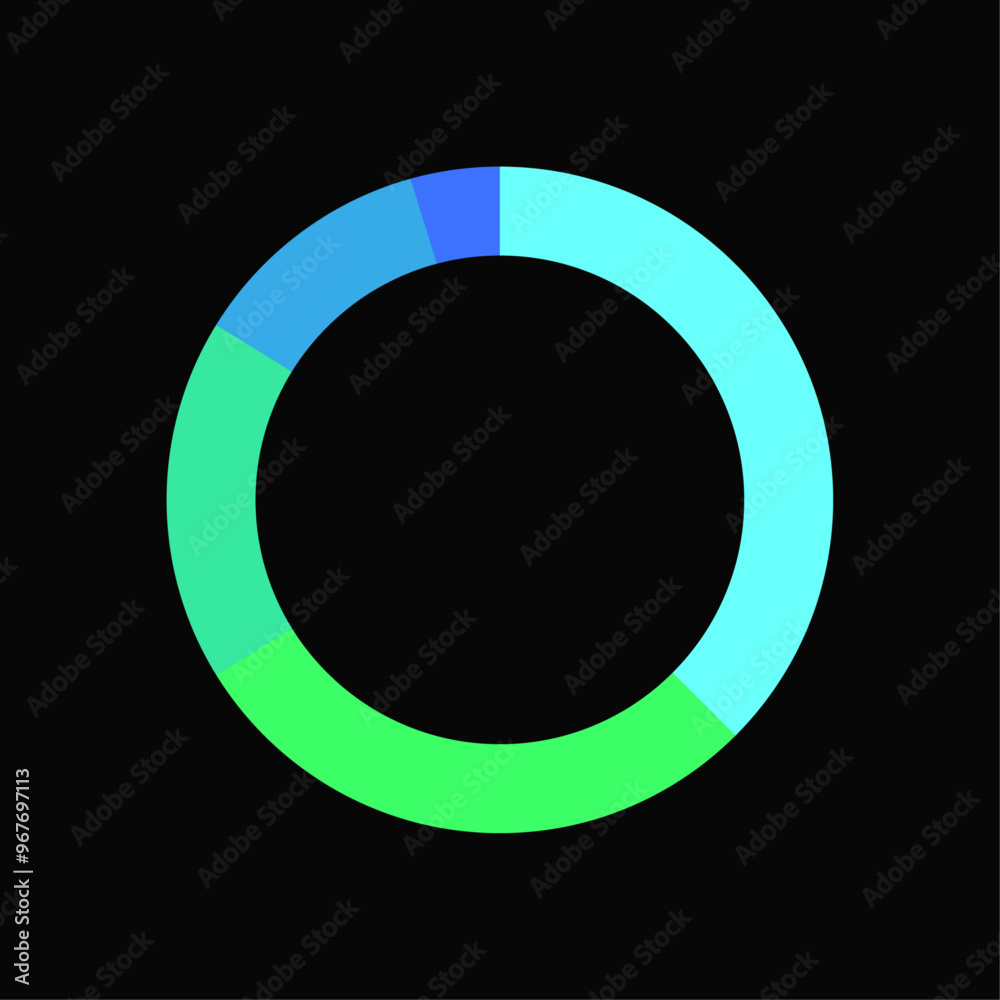 Five part circle chart for infographic Five part circle chart for infographic