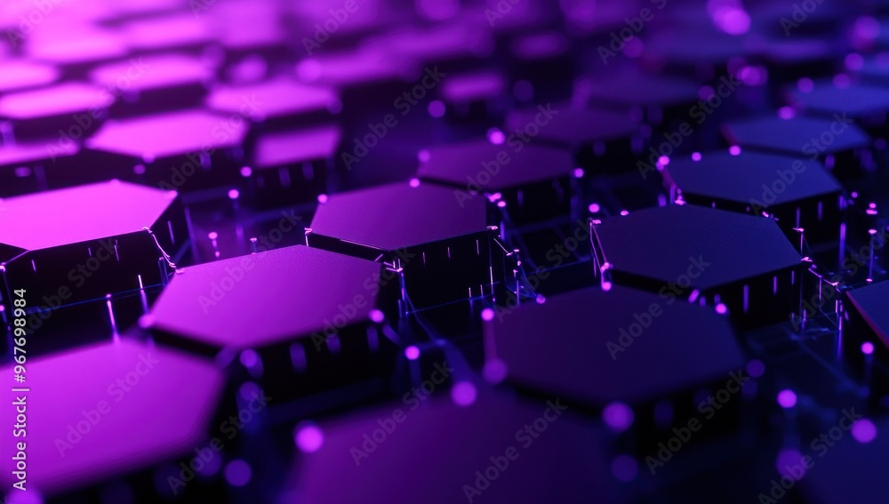Fototapeta premium Abstract Purple Hexagon Pattern