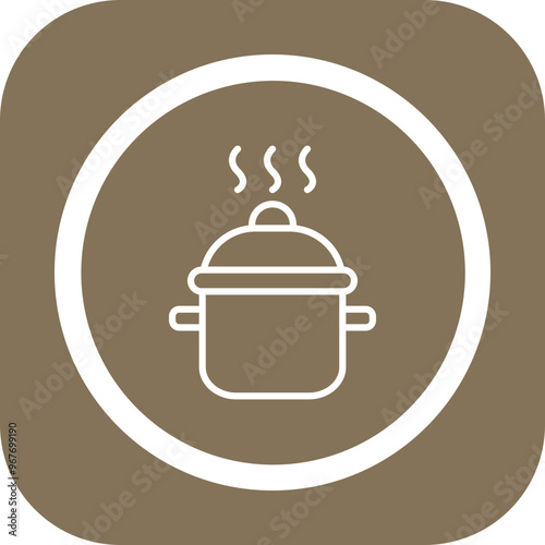 Cooking Pot Vector Icon Design