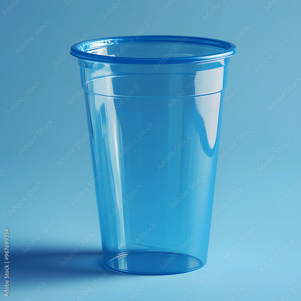 transparent blue plastic cup that is empty transparent blue plastic cup that is empty