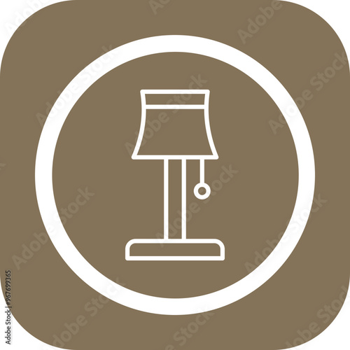 Floor Lamp Vector Icon Design