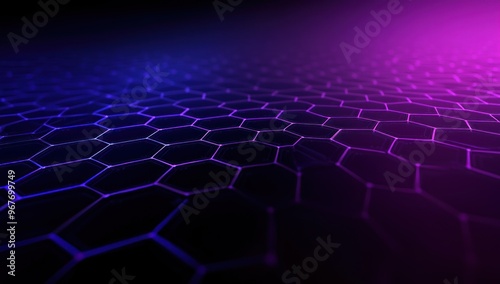 Hexagonal Pattern in Neon Blue and Purple