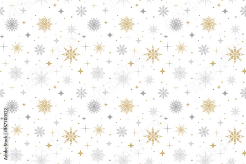 Snowflakes seamless pattern. Christmas background. For fabric, textile, wrapping paper, card, invitation, wallpaper, web design