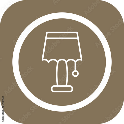 Table Lamp Vector Icon Design