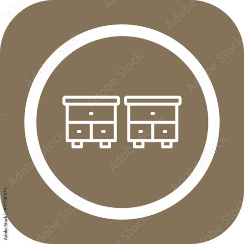 Bedside Table Vector Icon Design