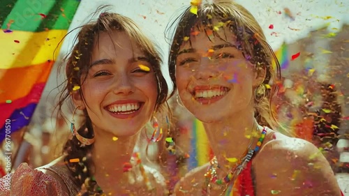 Happy transgender couple looking at camera