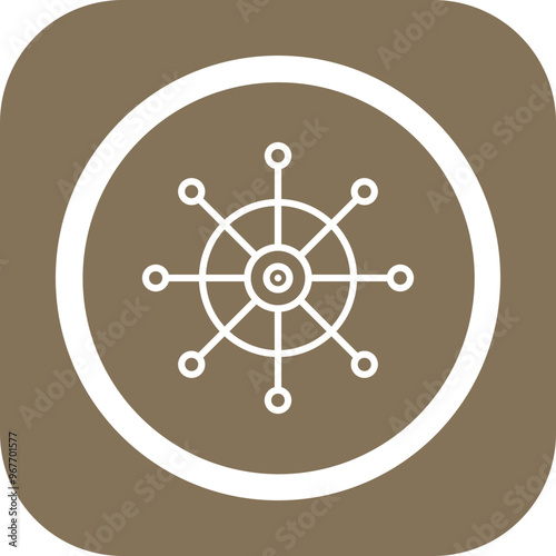 Nautical Wheel Vector Icon Design