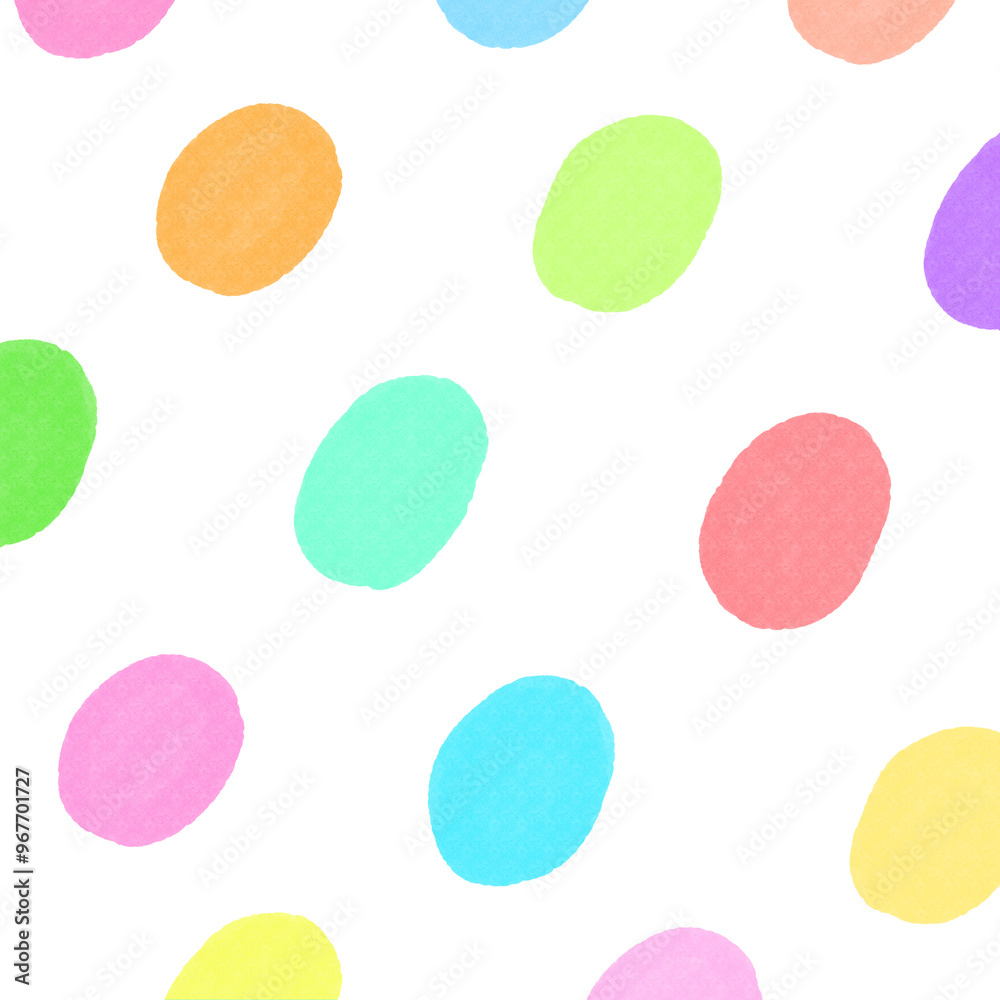 楕円のゆるい水玉模様の背景イラスト12