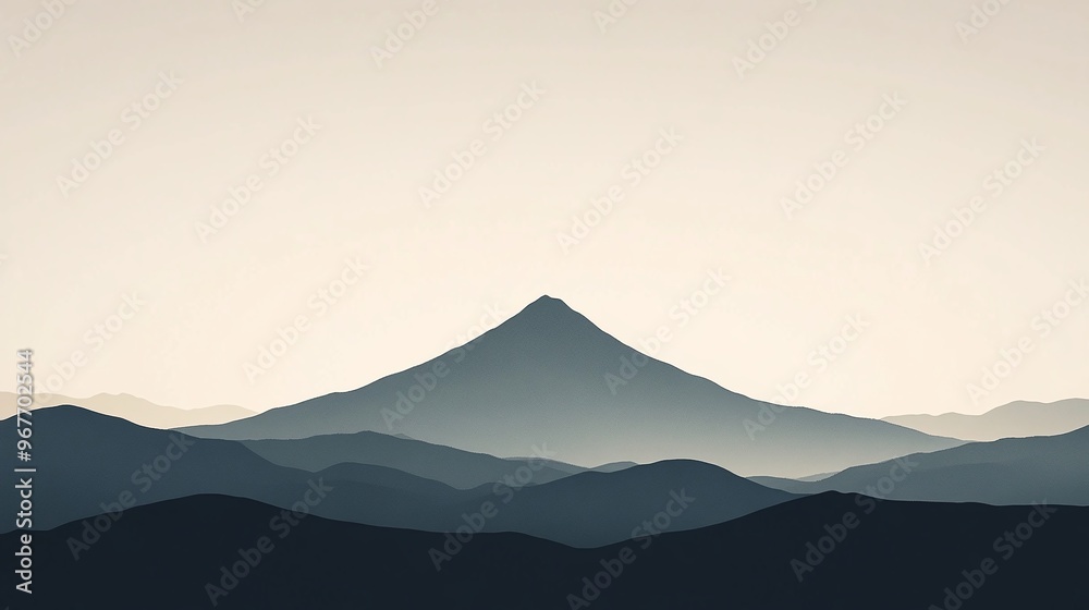 serene sky at dusk with a mountain peak silhouetted creating a tranquil scene ideal for nature photography and peaceful landscape backgrounds serene sky at dusk with a mountain peak silhouetted creating a tranquil scene ideal for nature photography and peaceful landscape backgrounds