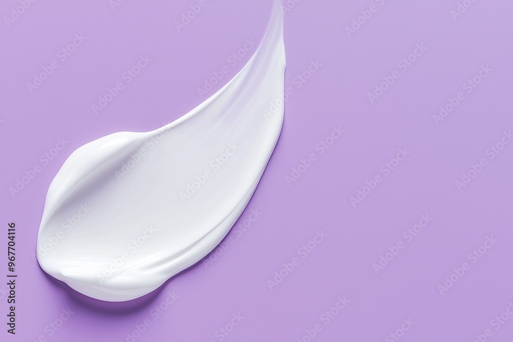 Various beauty cosmetic smudges on a violet background, such as hair conditioner, lotion and retinol serum for the face, mask balm, cleanser, shower gel, shampoo and more. Various beauty cosmetic smudges on a violet background, such as hair conditioner, lotion and retinol serum for the face, mask balm, cleanser, shower gel, shampoo and more.