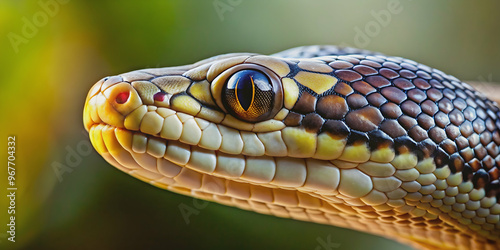 Close up of a snake, reptile, scales, slithering, wildlife, venomous, pattern, texture, dangerous, serpent, exotic, cold-blooded photo