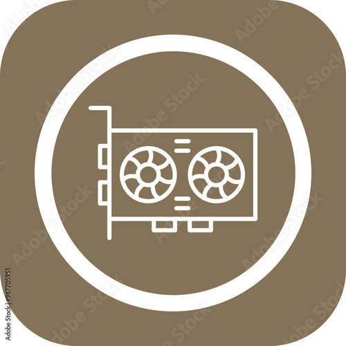 Video Card Vector Icon Design