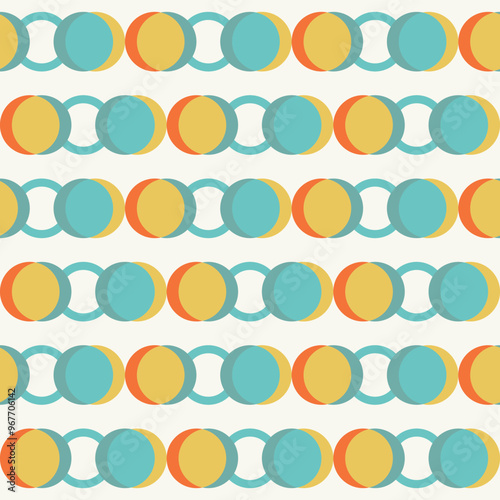 Modern abstract geometric seamless pattern for use as background, poster, backdrop, banner cover in Bauhaus or Scandinavian style