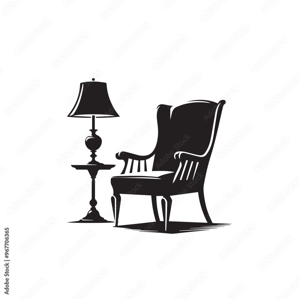 Fototapeta premium Chair silhouette. Chair vector design isolated on white background.