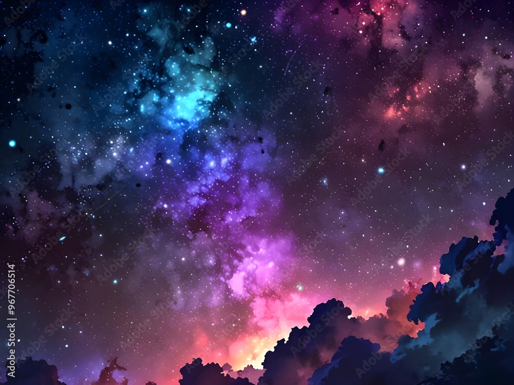 Night Sky with Stars and Clouds Night Sky with Stars and Clouds