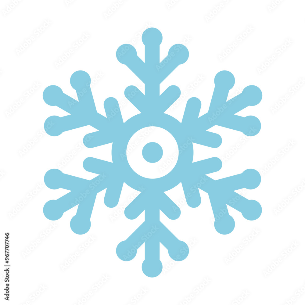 Blue snowflake isolated on a white background. Simple drawing, icon, vector illustration. Design element for decor. Blue snowflake isolated on a white background. Simple drawing, icon, vector illustration. Design element for decor.