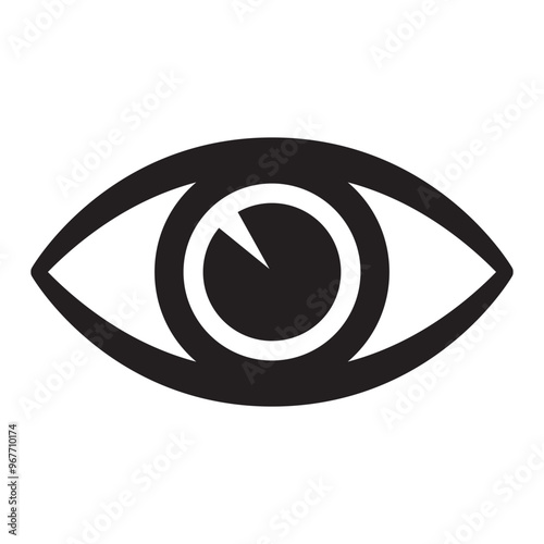 Human eye icon, eyeball icon.