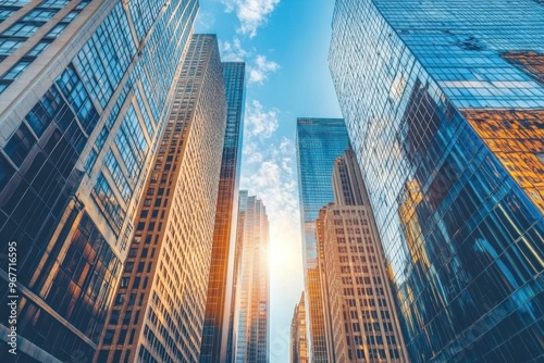Wallpaper Mural A Look Up at the City's Glass and Steel Torontodigital.ca