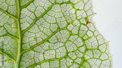 Cross-section of a leaf vein, revealing the vascular tissues involved in transport of water and nutrients.