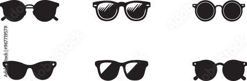 sunglasses set collection on transparent background