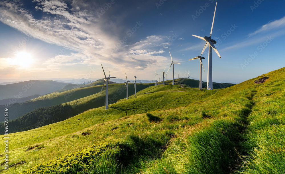 wind farm with blue sky wind farm with blue sky