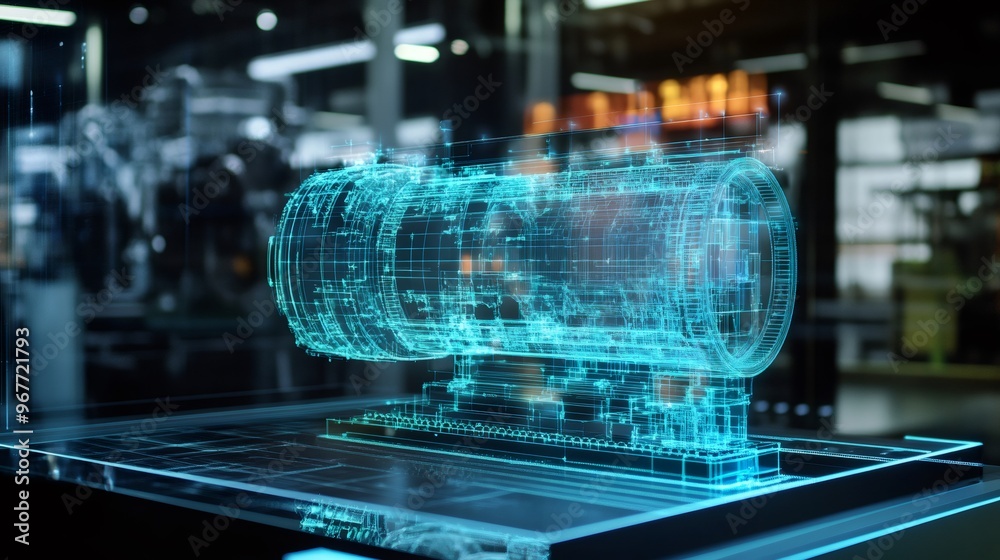 3D model of an industrial machine. 3D model of an industrial machine.