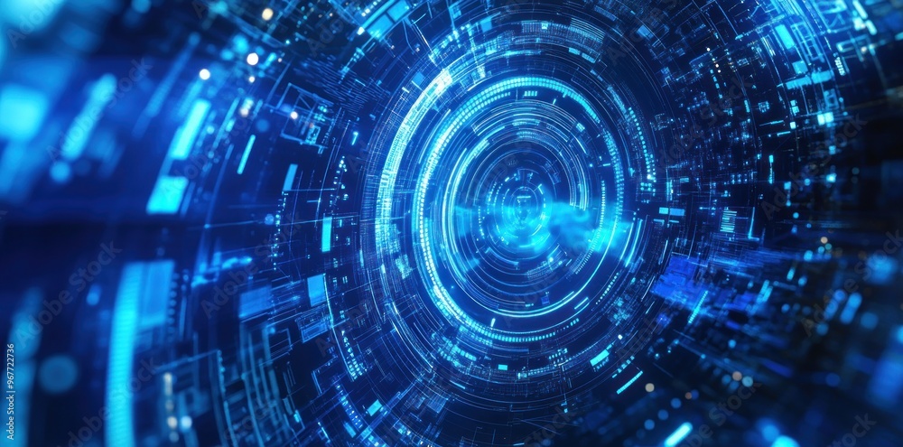 Abstract Blue Digital Tunnel Abstract Blue Digital Tunnel