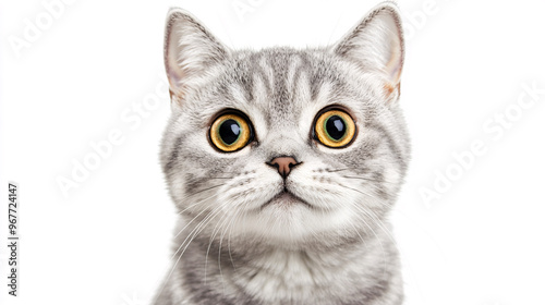 Professional Portrait of Silver Tabby British Shorthair Cat