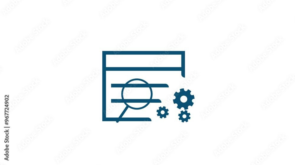 Barcode searching line animation. Product identification animated icon. Moving magnifier, scanning. white background Barcode searching line animation. Product identification animated icon. Moving magnifier, scanning. white background