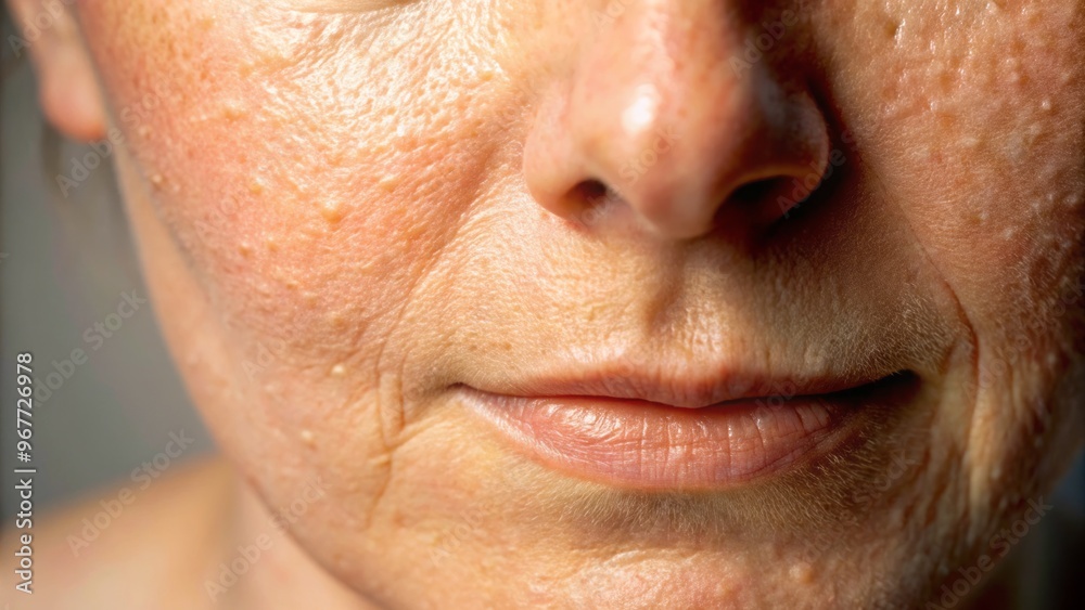 A close-up of pale, smooth, and radiant human skin with subtle pores and faint veins, illuminated by soft, A close-up of pale, smooth, and radiant human skin with subtle pores and faint veins, illuminated by soft,