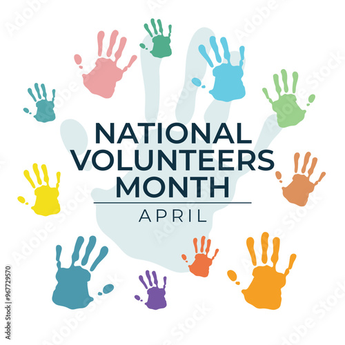 National Volunteers Month vector design template good for celebration usage. National Volunteers Mont design. flat design. eps 10.