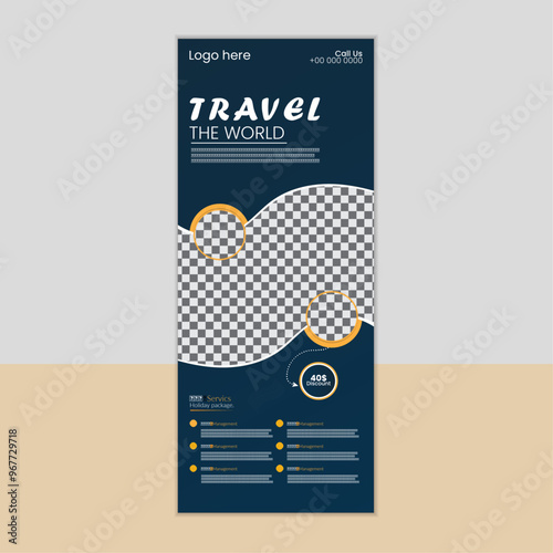 Luxury travel the world rollup banner design