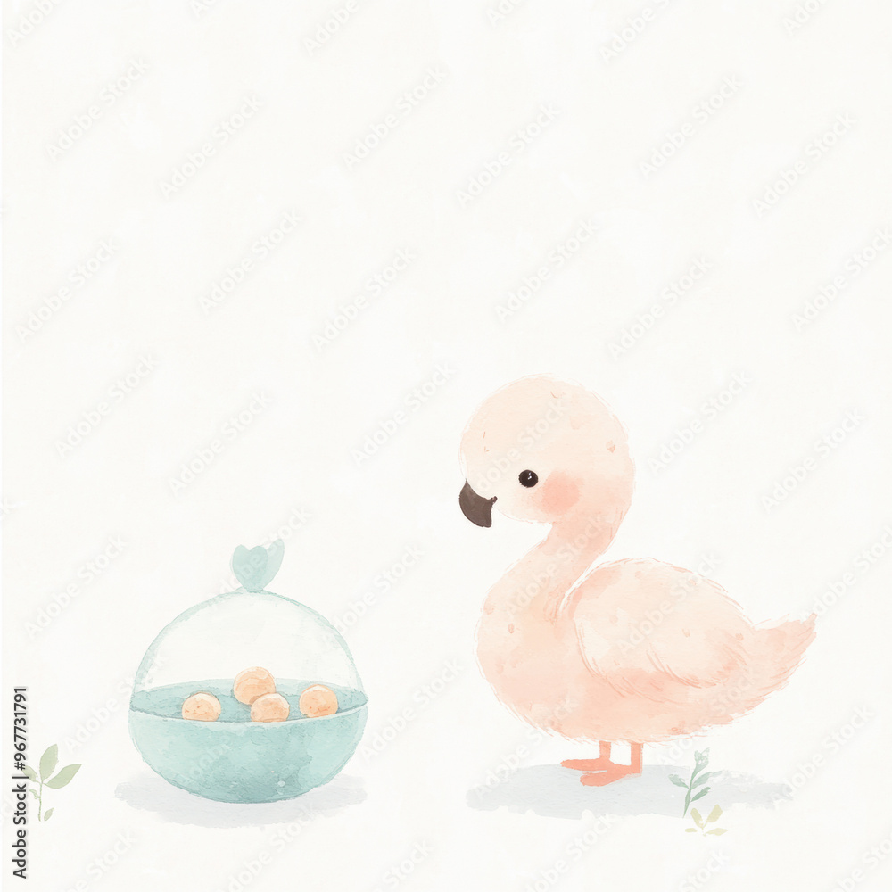 Cute Flamingo Watercolor.
