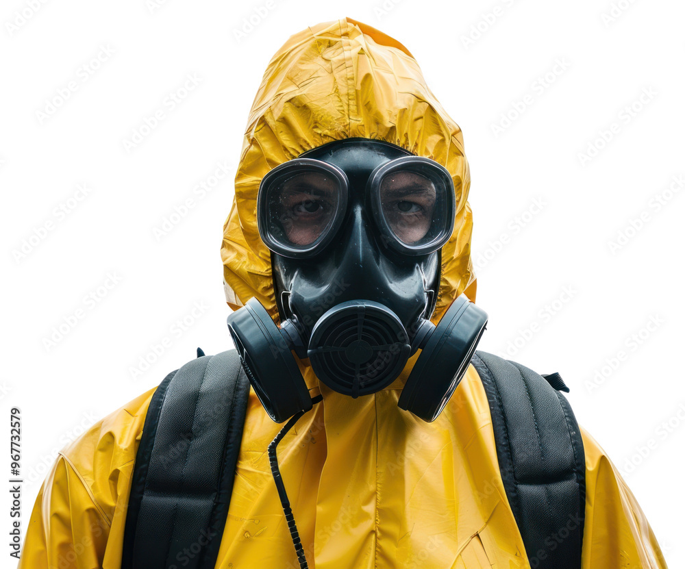 Man wearing radioactive mask adult protection disguise. Man wearing radioactive mask adult protection disguise.