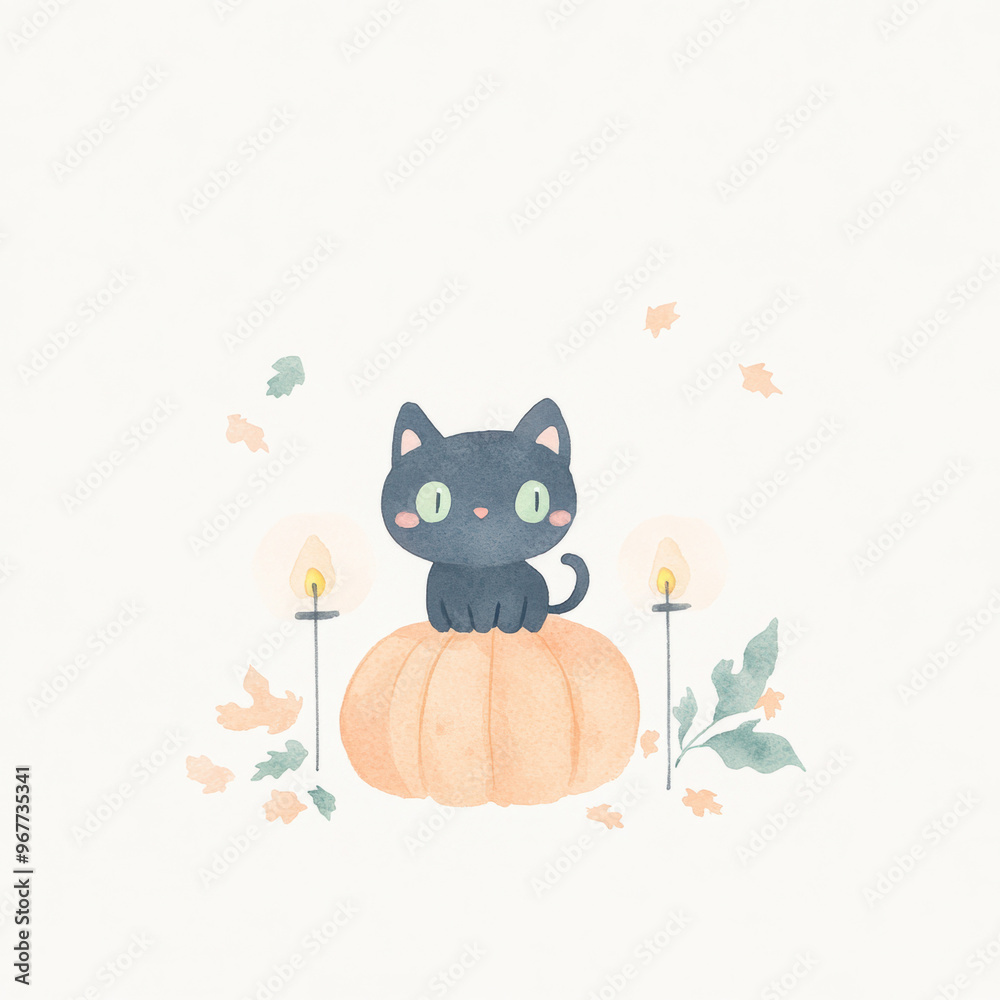 Cat on Pumpkin. Cat on Pumpkin.