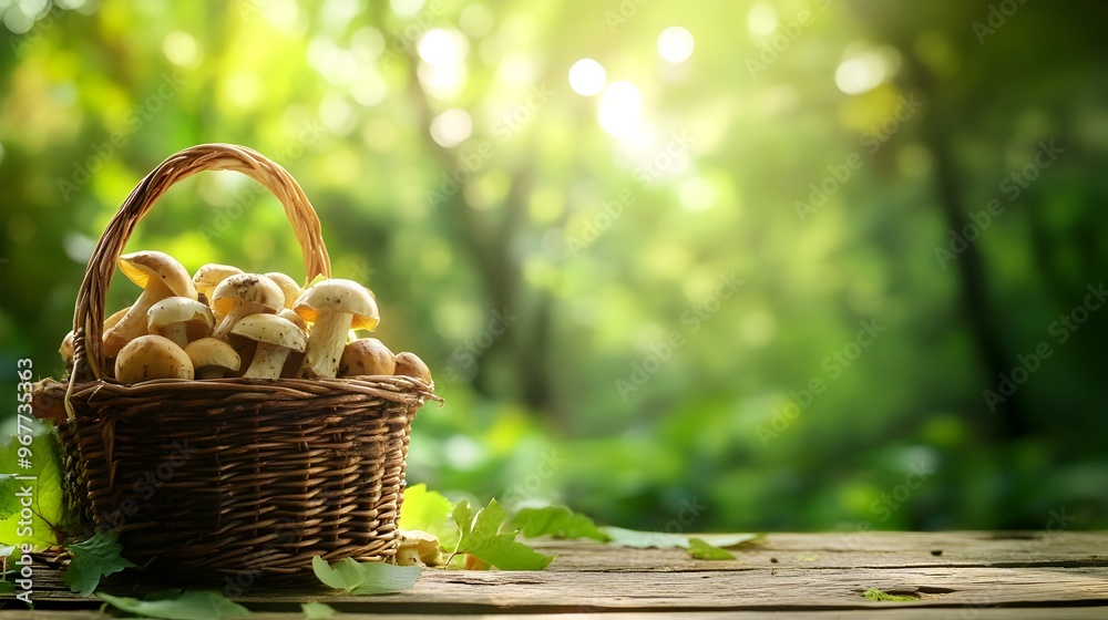Wicker Basket Filled with Freshly Harvested Fruits in Lush Green Garden Wicker Basket Filled with Freshly Harvested Fruits in Lush Green Garden