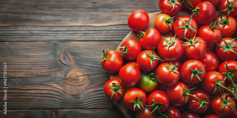 Top view of ripe tomatoes under natural lighting, perfect for high-quality ketchup sauce advertisement , tomatoes, top view Top view of ripe tomatoes under natural lighting, perfect for high-quality ketchup sauce advertisement , tomatoes, top view