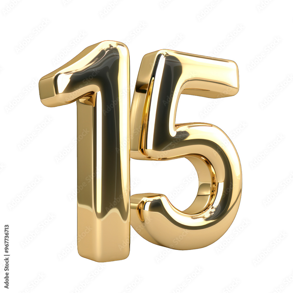 Foil helium balloon number 15 no background png Foil helium balloon number 15 no background png