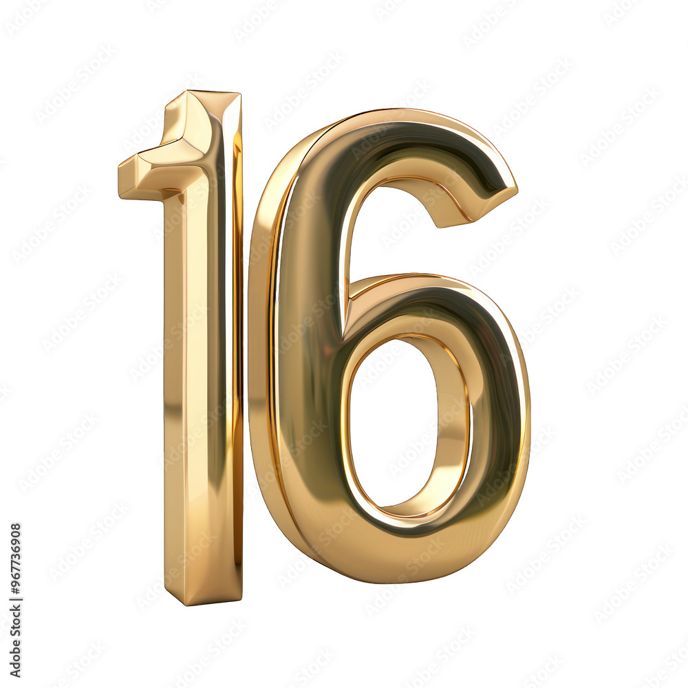 Foil helium balloon number 16 no background png Foil helium balloon number 16 no background png
