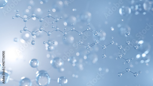 Fototapeta Naklejka Na Ścianę i Meble -  levomefolic acid molecular structure 3d, form of folate, structural chemical formula view from a microscope