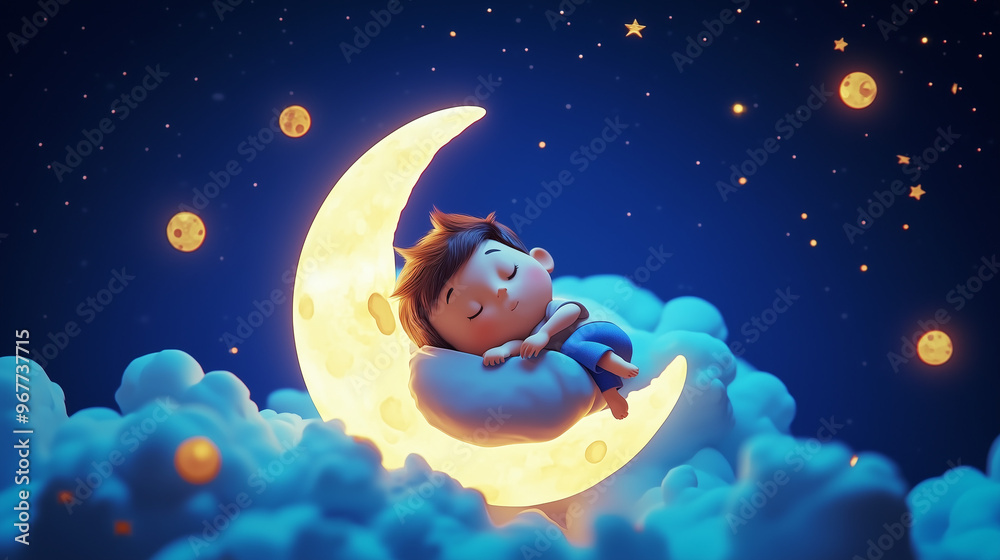 Kids lullaby cartoon sleeping on moon
Kids lullaby cartoon sleeping on moon